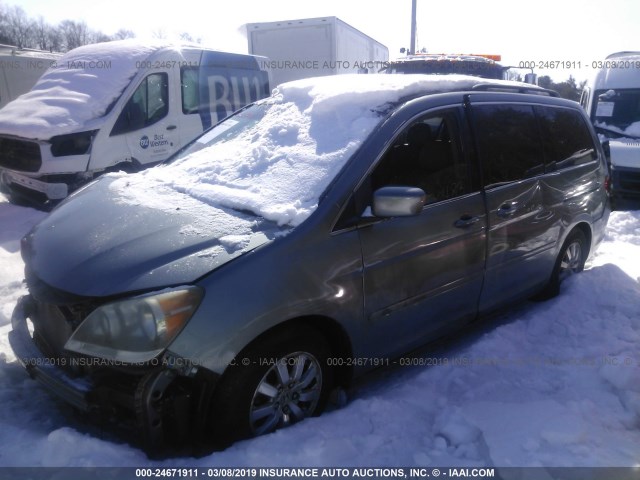 5FNRL38789B030363 - 2009 HONDA ODYSSEY EXL GRAY photo 2