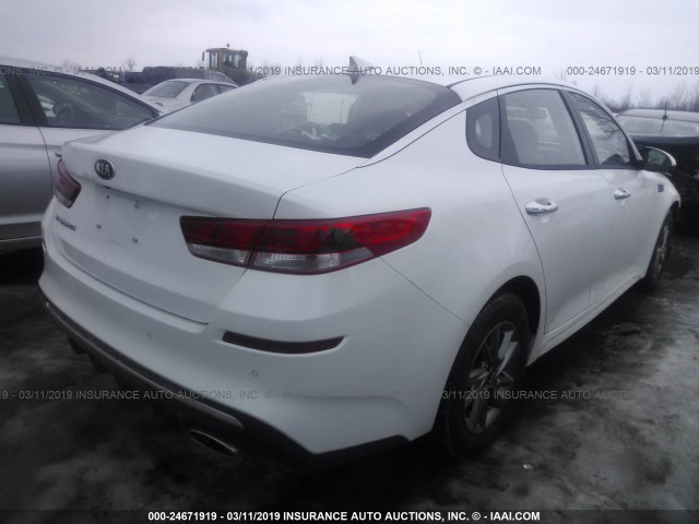 5XXGT4L35KG330673 - 2019 KIA OPTIMA LX/S WHITE photo 4