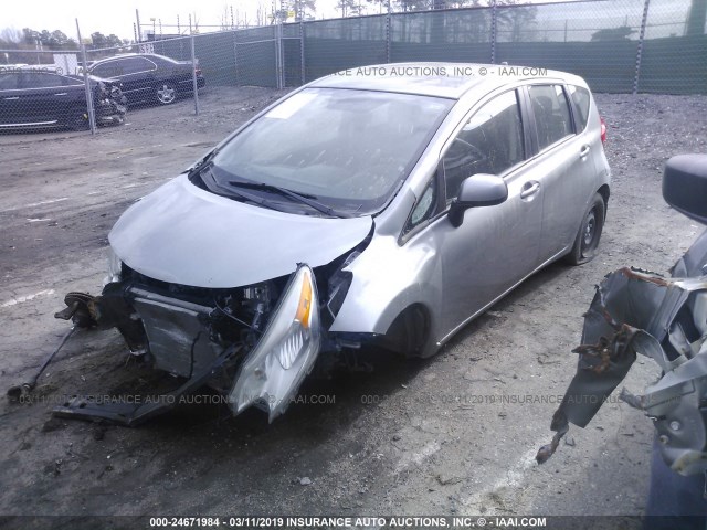 3N1CE2CP0EL394843 - 2014 NISSAN VERSA NOTE S/S PLUS/SV/SL SILVER photo 2