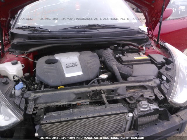 KMHTC6AE9FU216587 - 2015 HYUNDAI VELOSTER RED photo 10