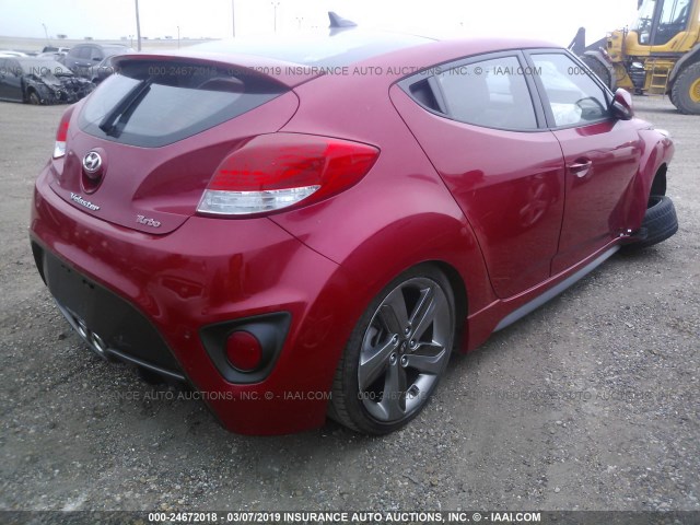 KMHTC6AE9FU216587 - 2015 HYUNDAI VELOSTER RED photo 4