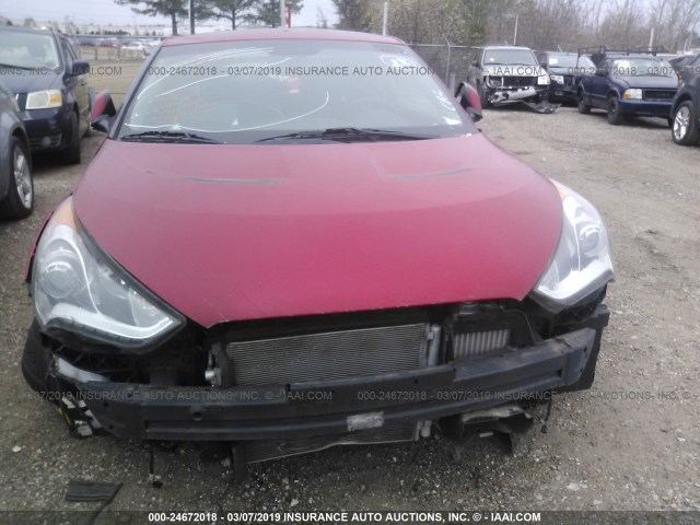 KMHTC6AE9FU216587 - 2015 HYUNDAI VELOSTER RED photo 6