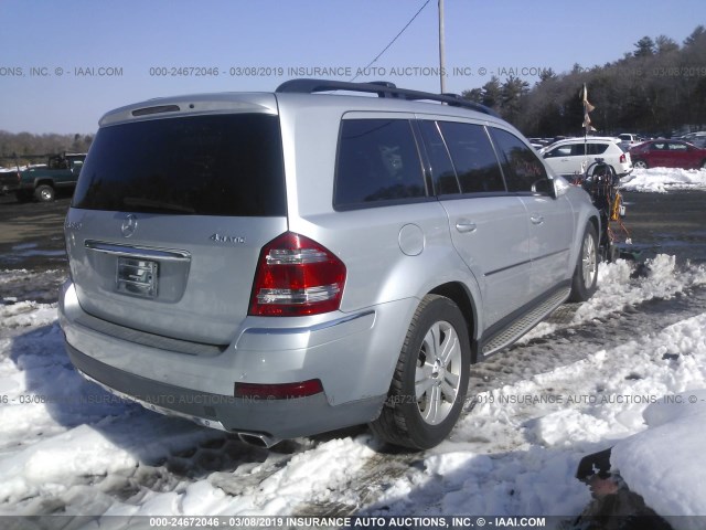 4JGBF71E68A371708 - 2008 MERCEDES-BENZ GL 450 4MATIC SILVER photo 4