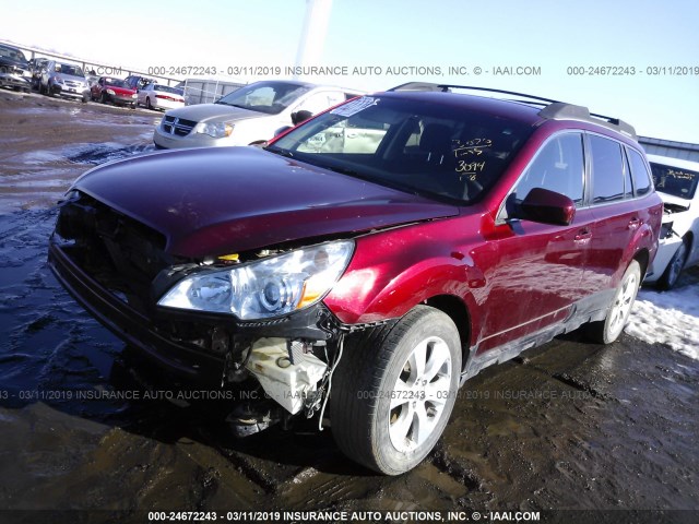 4S4BRCCC1C3241733 - 2012 SUBARU OUTBACK 2.5I PREMIUM RED photo 2