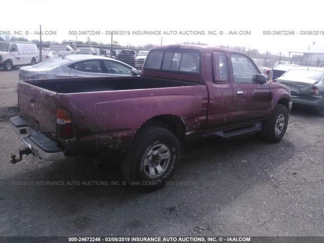 4TAVN73F8SZ069903 - 1995 TOYOTA TACOMA XTRACAB RED photo 4