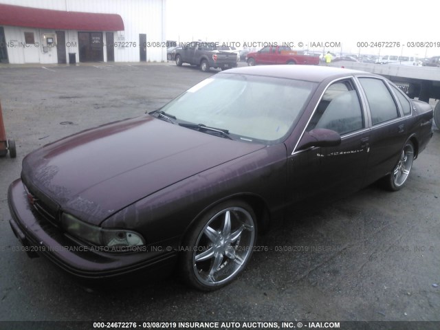 1G1BL52P0SR129225 - 1995 CHEVROLET CAPRICE / IMPALA  MAROON photo 2