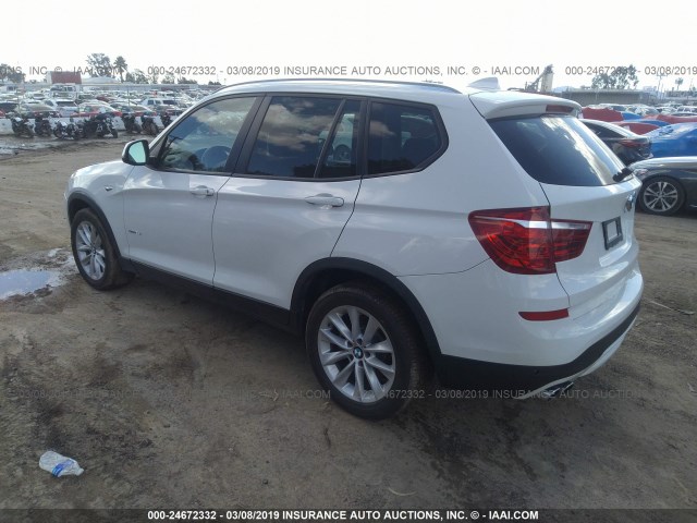 5UXWZ7C59G0M83710 - 2016 BMW X3 SDRIVE28I WHITE photo 3