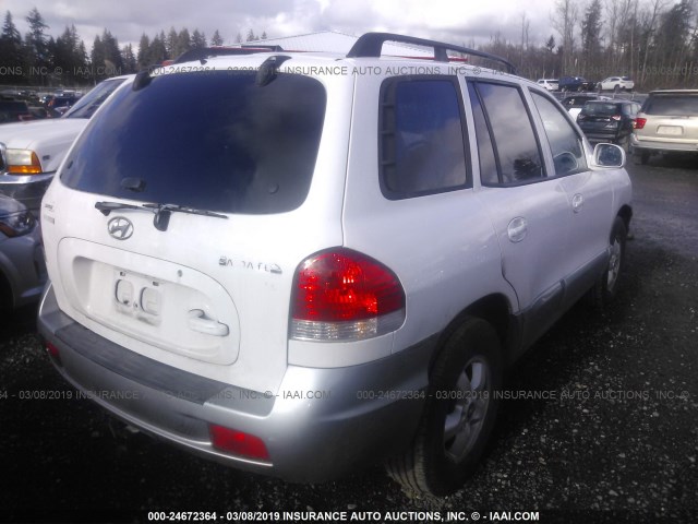 KM8SC13D25U984493 - 2005 HYUNDAI SANTA FE GLS/LX WHITE photo 4