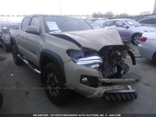 3TMCZ5AN8KM201011 - 2019 TOYOTA TACOMA DOUBLE CAB/SR/SR5/TRD SPO BEIGE photo 1