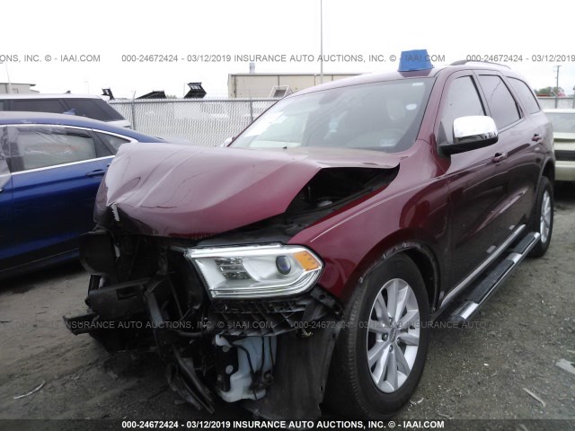 1C4RDHAG1EC364830 - 2014 DODGE DURANGO SXT RED photo 2