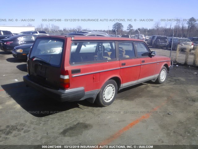 YV1AW8809P1942584 - 1993 VOLVO 240 RED photo 4