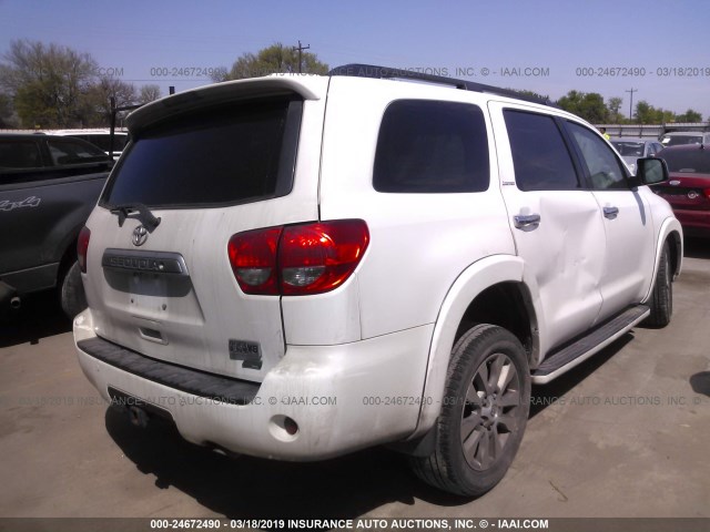 5TDJW5G15BS054456 - 2011 TOYOTA SEQUOIA LIMITED WHITE photo 4