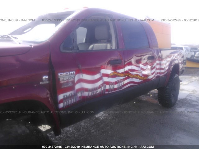 3D7KS29A27G831750 - 2007 DODGE RAM 2500 RED photo 6