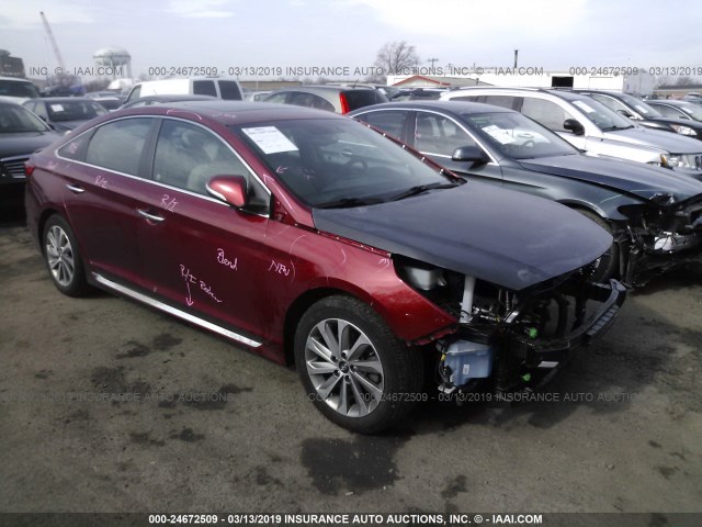 5NPE34AF0GH428011 - 2016 HYUNDAI SONATA SPORT/LIMITED RED photo 1