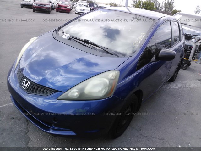 JHMGE88219S037143 - 2009 HONDA FIT BLUE photo 2