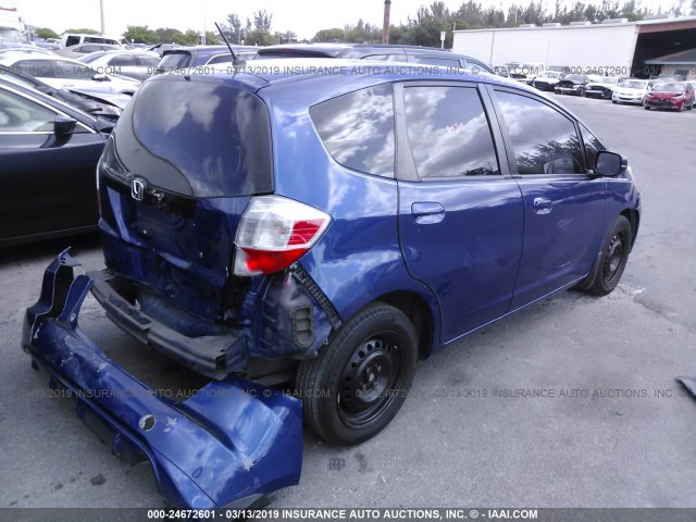 JHMGE88219S037143 - 2009 HONDA FIT BLUE photo 4