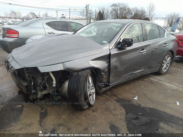 JN1BV7AR5EM702561 - 2014 INFINITI Q50 PREMIUM/SPORT GRAY photo 2