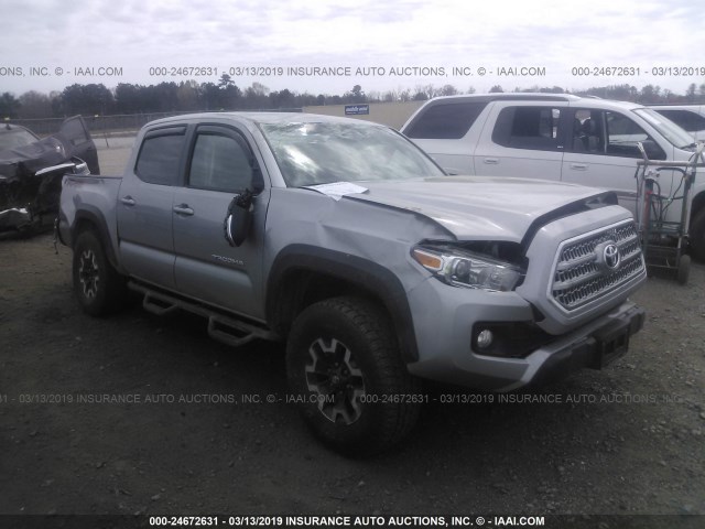 5TFCZ5AN7GX032004 - 2016 TOYOTA TACOMA DBL CAB/SR/SR5/TRD SPT/OR SILVER photo 1