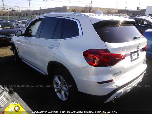 5UXTR9C59KLD93689 - 2019 BMW X3 XDRIVE30I WHITE photo 3