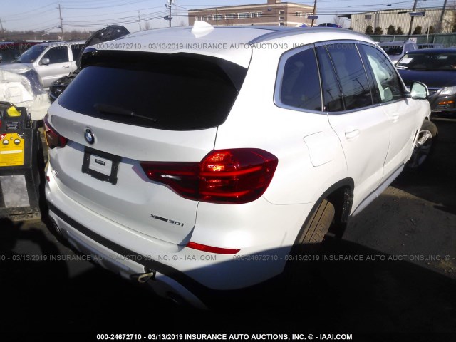 5UXTR9C59KLD93689 - 2019 BMW X3 XDRIVE30I WHITE photo 4