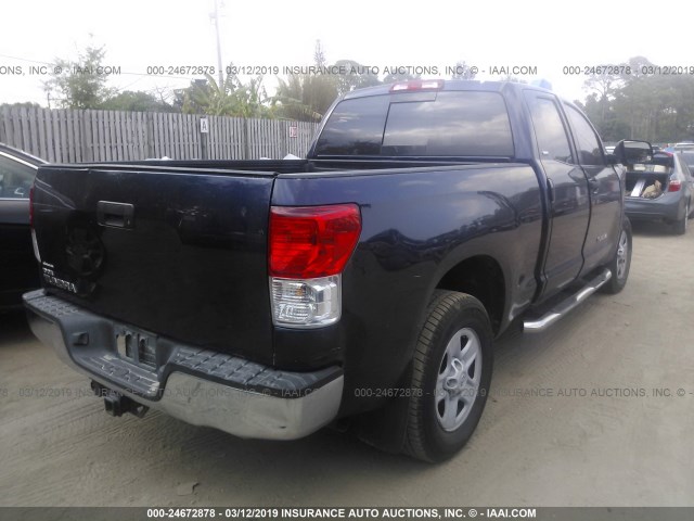 5TFRM5F10BX027850 - 2011 TOYOTA TUNDRA DOUBLE CAB SR5 BLUE photo 4