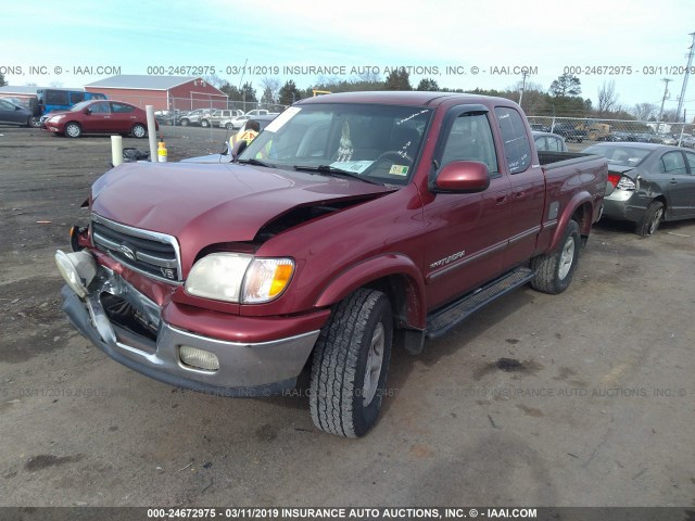 5TBBT48181S212897 - 2001 TOYOTA TUNDRA ACCESS CAB LIMITED RED photo 2