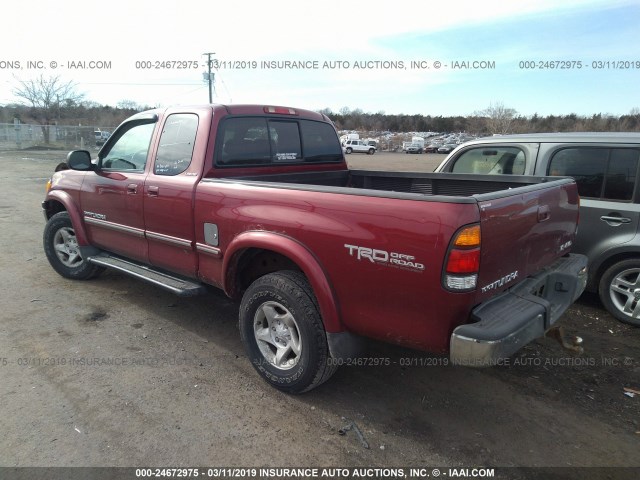 5TBBT48181S212897 - 2001 TOYOTA TUNDRA ACCESS CAB LIMITED RED photo 3