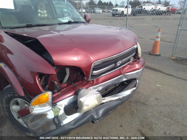 5TBBT48181S212897 - 2001 TOYOTA TUNDRA ACCESS CAB LIMITED RED photo 6