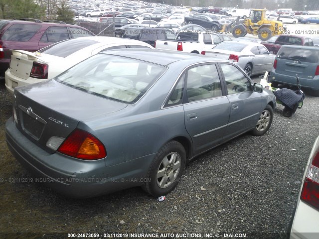 4T1BF28B12U198233 - 2002 TOYOTA AVALON XL/XLS GREEN photo 4