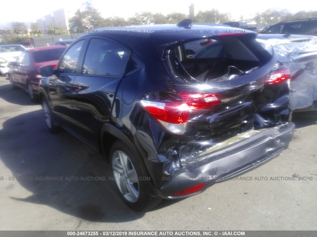 3CZRU5H71KM703739 - 2019 HONDA HR-V EXL BLACK photo 3