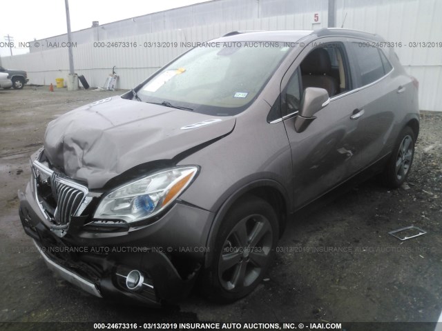 KL4CJCSB5EB608418 - 2014 BUICK ENCORE BROWN photo 2