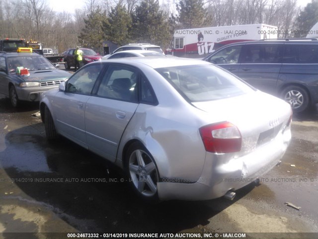 WAULC68E62A215965 - 2002 AUDI A4 1.8T QUATTRO SILVER photo 3