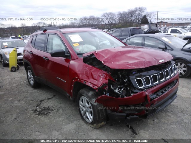 3C4NJDAB2JT191886 - 2018 JEEP COMPASS SPORT RED photo 1