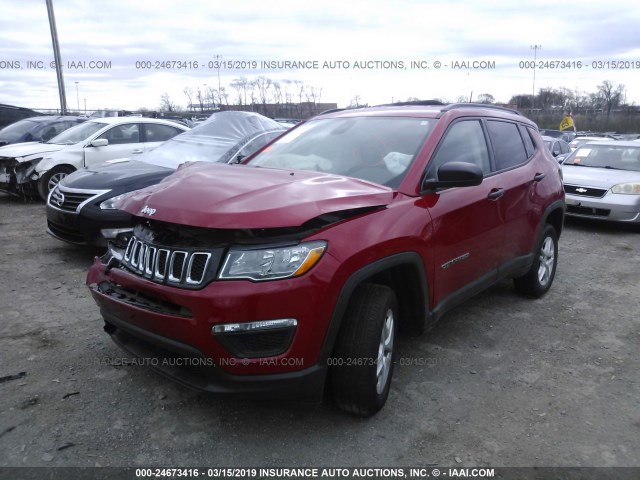 3C4NJDAB2JT191886 - 2018 JEEP COMPASS SPORT RED photo 2