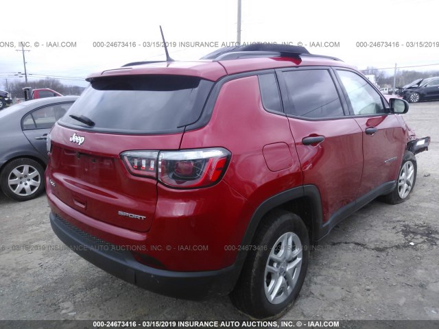 3C4NJDAB2JT191886 - 2018 JEEP COMPASS SPORT RED photo 4