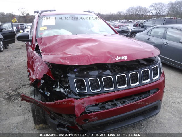 3C4NJDAB2JT191886 - 2018 JEEP COMPASS SPORT RED photo 6