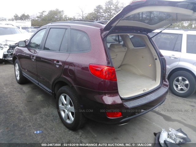 5NMSH13E27H022395 - 2007 HYUNDAI SANTA FE SE/LIMITED RED photo 3