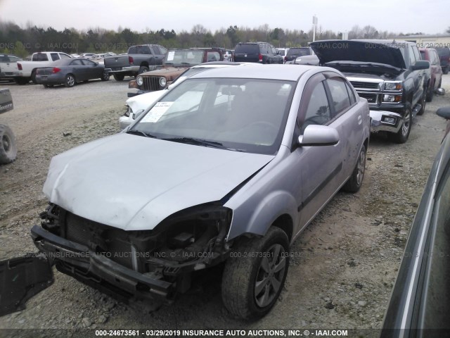 KNADE223396458127 - 2009 KIA RIO LX/SX SILVER photo 2