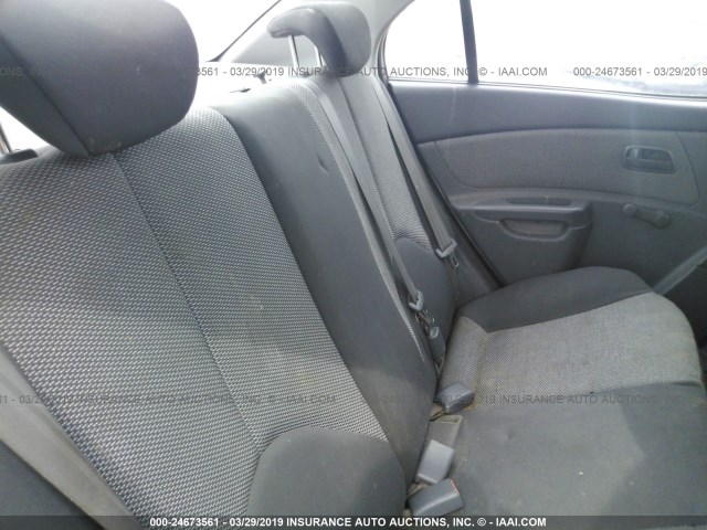 KNADE223396458127 - 2009 KIA RIO LX/SX SILVER photo 8