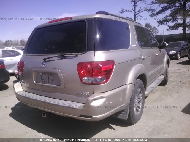 5TDZT38A16S274620 - 2006 TOYOTA SEQUOIA LIMITED TAN photo 4