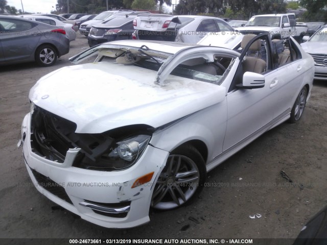 WDDGF4HB4DA791780 - 2013 MERCEDES-BENZ C 250 WHITE photo 2