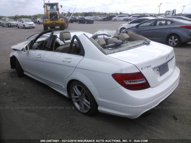 WDDGF4HB4DA791780 - 2013 MERCEDES-BENZ C 250 WHITE photo 3