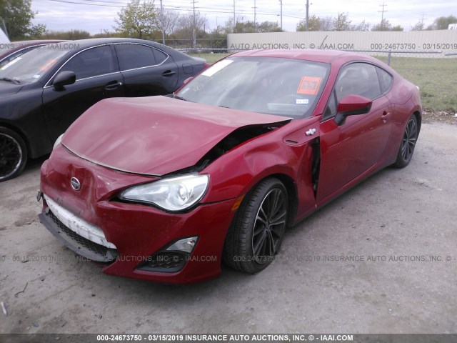 JF1ZNAA13E8704147 - 2014 TOYOTA SCION FR-S RED photo 2