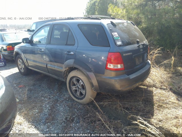 KNDJD733045209626 - 2004 KIA SORENTO EX/LX BLUE photo 3