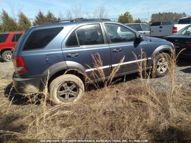 KNDJD733045209626 - 2004 KIA SORENTO EX/LX BLUE photo 4