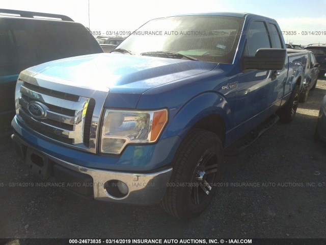 1FTEX1CM7BFD08983 - 2011 FORD F150 SUPER CAB BLUE photo 2