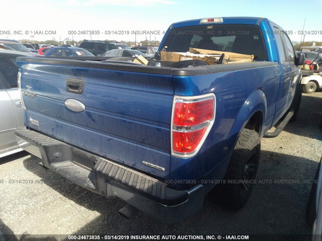 1FTEX1CM7BFD08983 - 2011 FORD F150 SUPER CAB BLUE photo 4