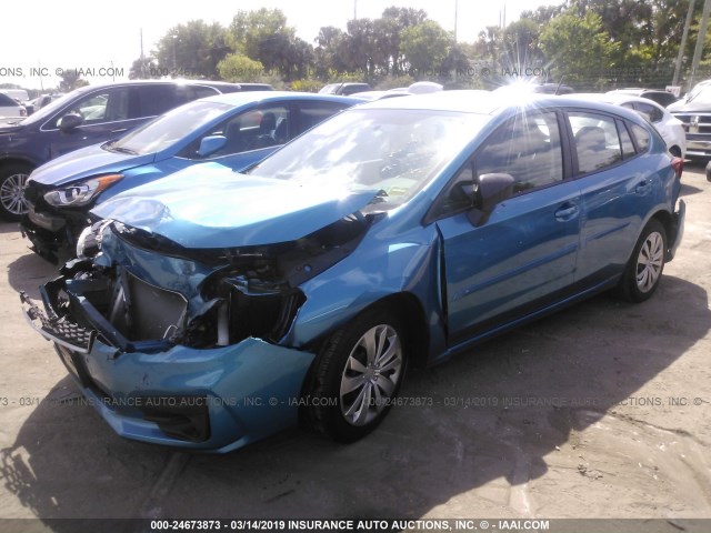 4S3GTAA67J3722239 - 2018 SUBARU IMPREZA BLUE photo 2