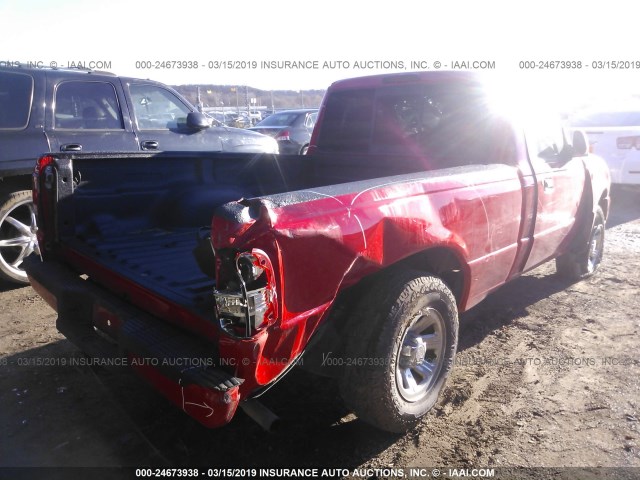 1FTYR10D89PA03654 - 2009 FORD RANGER RED photo 4