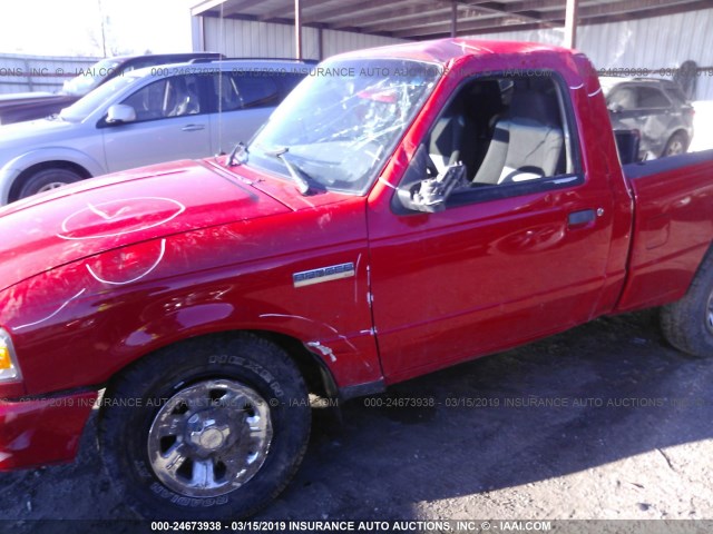 1FTYR10D89PA03654 - 2009 FORD RANGER RED photo 6